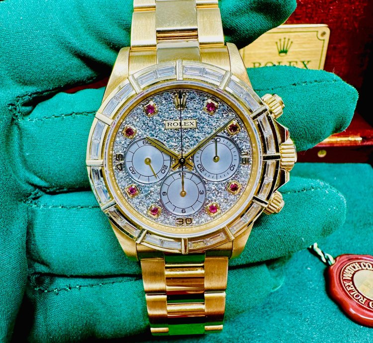 Rolex Daytona 16568 Zenith Movement Ruby Diamond Baguette Bezel Rare