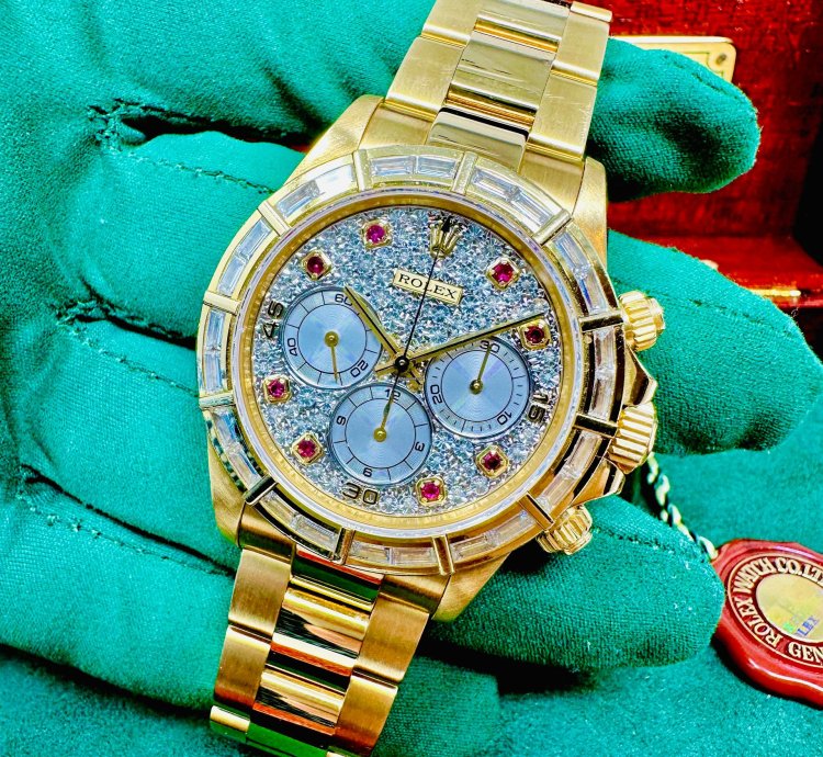 Rolex Daytona 16568 Zenith Movement Ruby Diamond Baguette Bezel Rare