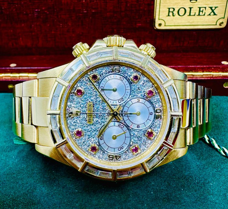 Rolex Daytona 16568 Zenith Movement Ruby Diamond Baguette Bezel Rare