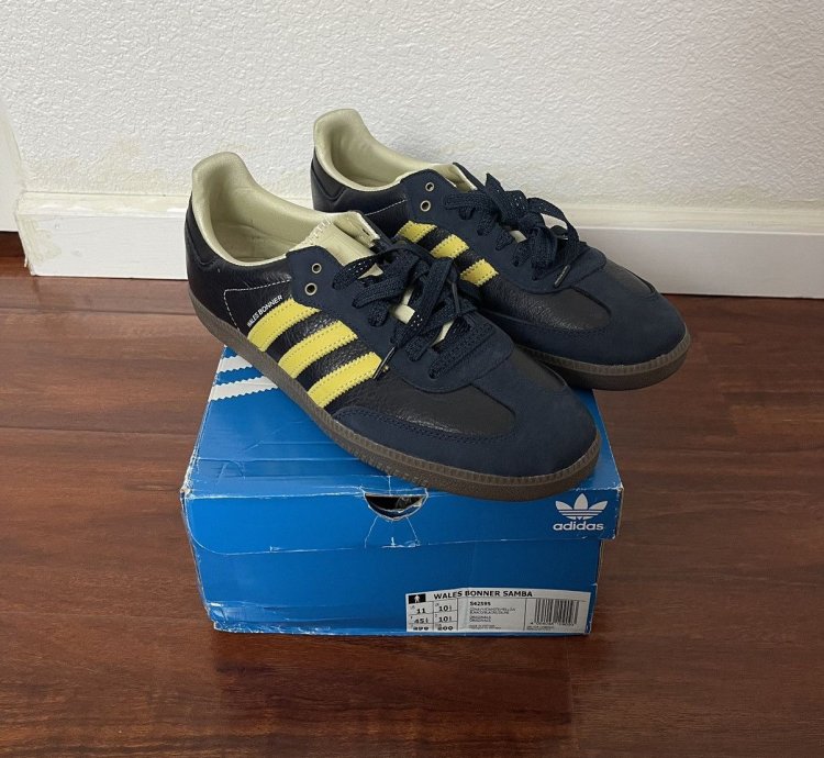 Adidas Wales Bonner Samba Collegiate Navy Yellow Size 11