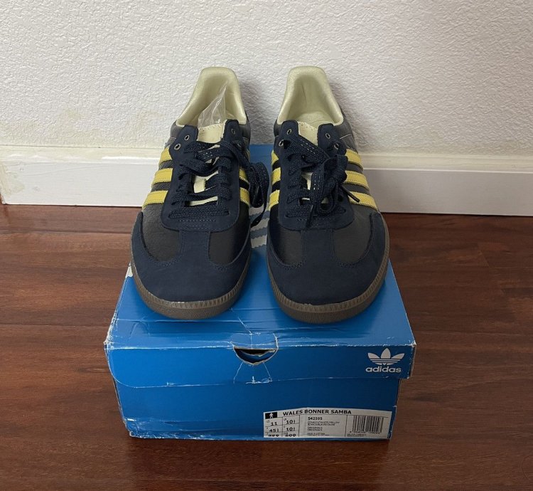 Adidas Wales Bonner Samba Collegiate Navy Yellow Size 11