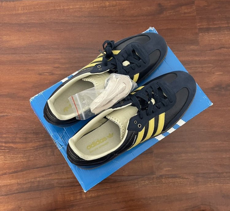 Adidas Wales Bonner Samba Collegiate Navy Yellow Size 11
