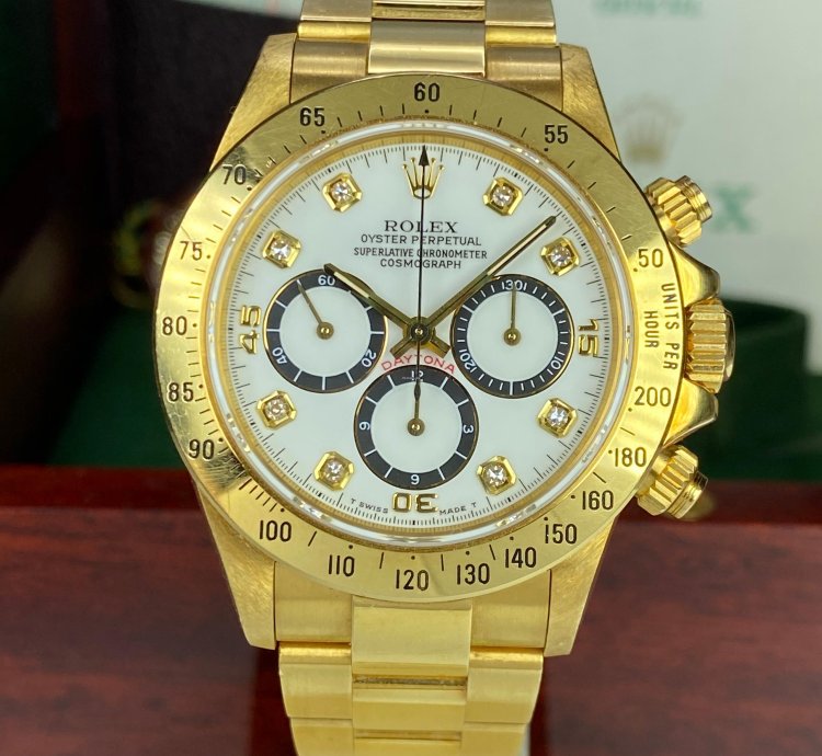Rolex Daytona 1988 Vintage Daytona 16528 Zenith Porcelain Diamonds 4 Line Dial Serial