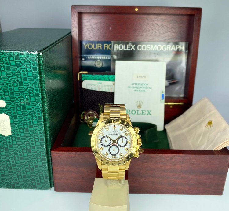 Rolex Daytona 1988 Vintage Daytona 16528 Zenith Porcelain Diamonds 4 Line Dial Serial