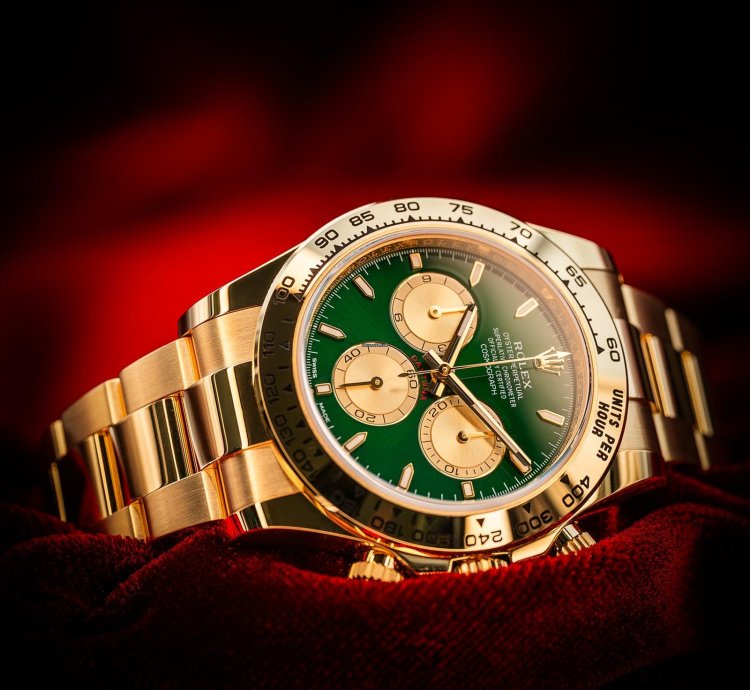 Rolex Daytona 2025 Rolex Daytona Cosmograph 126508 Yellow Gold Green Dial John Mayer Bnib