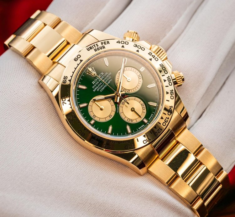 Rolex Daytona 2025 Rolex Daytona Cosmograph 126508 Yellow Gold Green Dial John Mayer Bnib