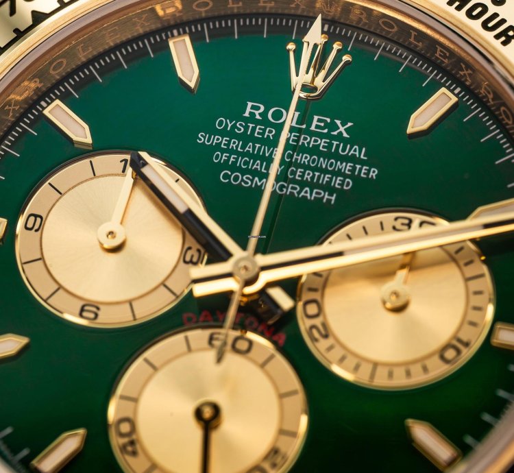 Rolex Daytona 2025 Rolex Daytona Cosmograph 126508 Yellow Gold Green Dial John Mayer Bnib