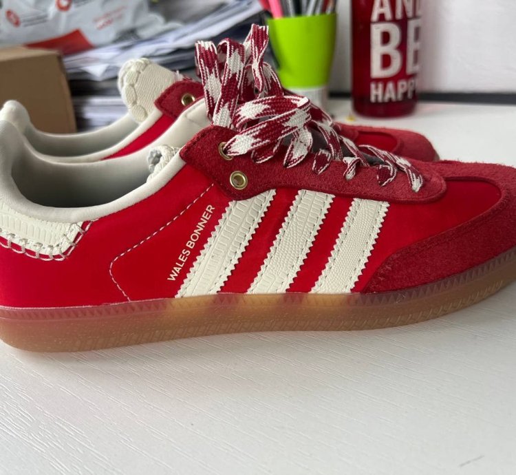 Adidas Wales Bonner Samba Red Panneled Sneakers Size 42