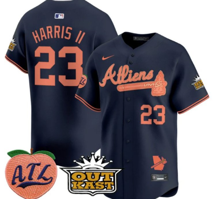 Michael Harris Ii Jersey 23 Atlanta Braves Atliens Peach Vapor Premier Limited Stitched