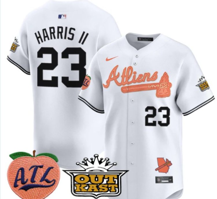 Michael Harris Ii Jersey 23 Atlanta Braves Atliens Peach Vapor Premier Limited Stitched White