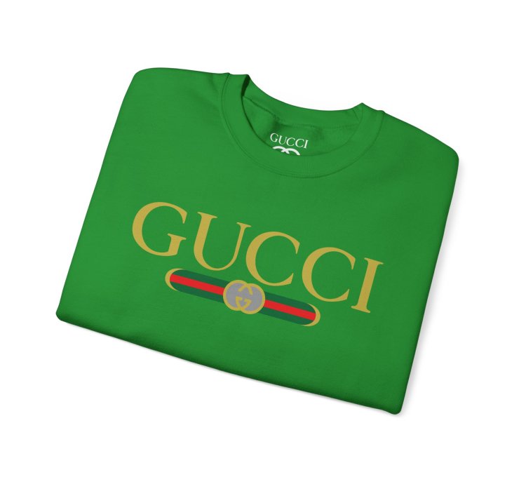 Gucci Gg Logo Green Sweatshirt - Size Usa