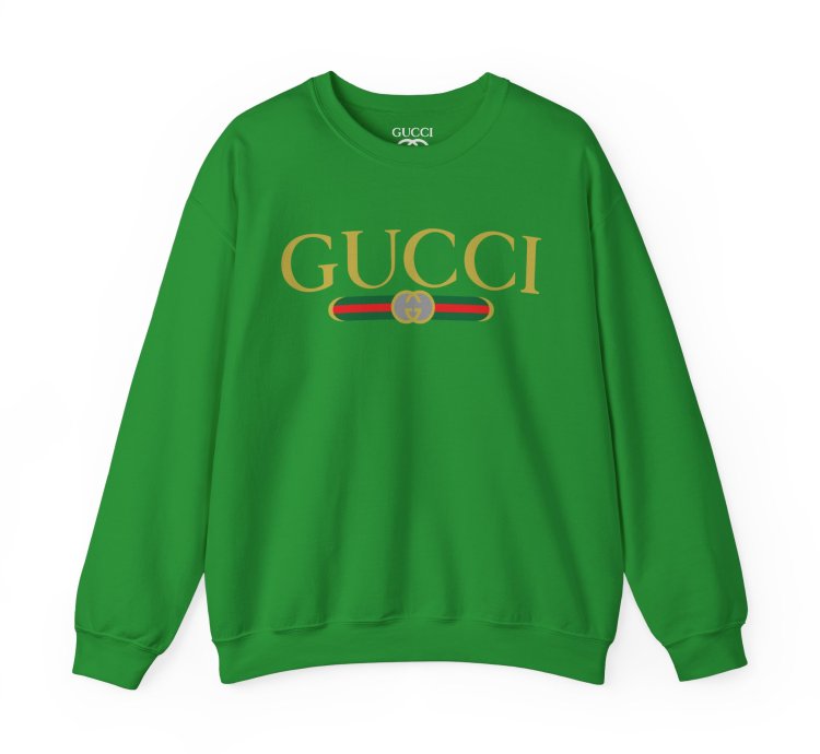 Gucci Gg Logo Green Sweatshirt - Size Usa