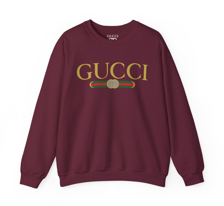 Gucci Gg Logo Maroon Sweatshirt - Size Usa