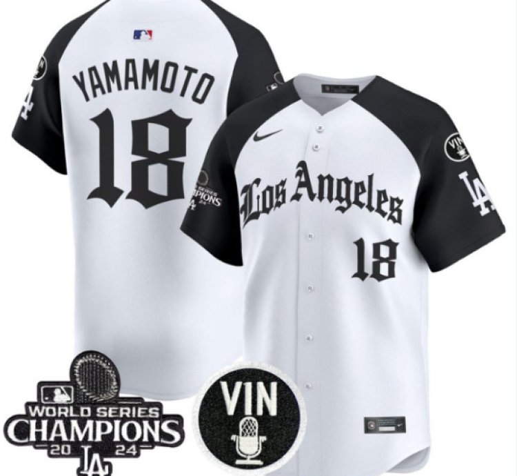 Yamamoto Jersey 18 Dodgers 2025 La Gothic Style Vapor Premier Limited Stitched Alternate