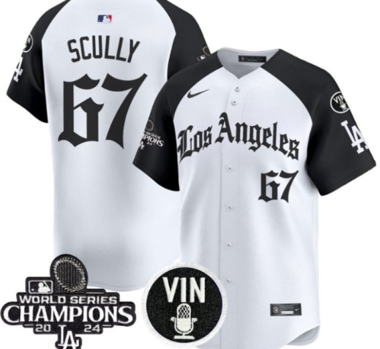 Vin Scully Jersey 67 Dodgers 2025 La Gothic Style Vapor Premier Limited Stitched Alternate