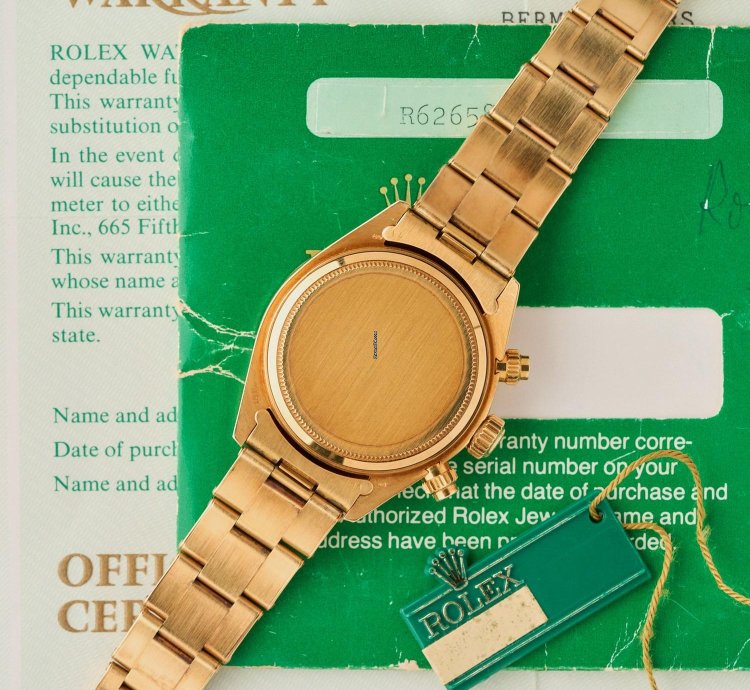 Rolex Daytona 6265 18k Yellow Gold - Black Dial And Champagne Counters - Full Set - Nos