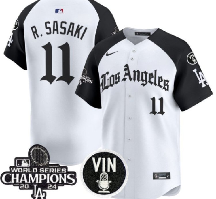 Roki Sasaki Jersey 11 Dodgers 2025 La Gothic Style Vapor Premier Limited Stitched Alternate