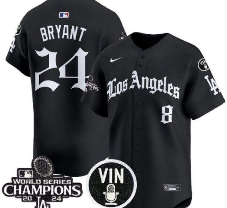 Kobe Bryant Jersey 24 Dodgers 2025 La Gothic Style Vapor Premier Limited Stitched Black