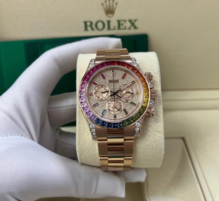 Rolex Daytona Cosmograph Everose Daytona Factory Diamond Rainbow Edition
