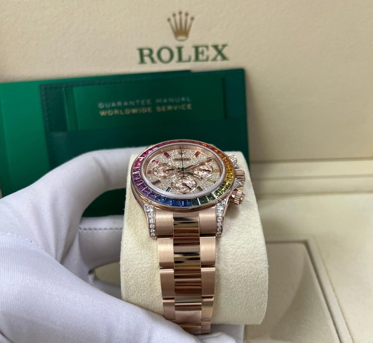 Rolex Daytona Cosmograph Everose Daytona Factory Diamond Rainbow Edition