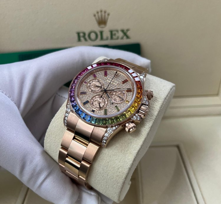 Rolex Daytona Cosmograph Everose Daytona Factory Diamond Rainbow Edition