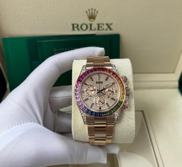 Rolex Daytona Cosmograph Everose Daytona Factory Diamond Rainbow Edition