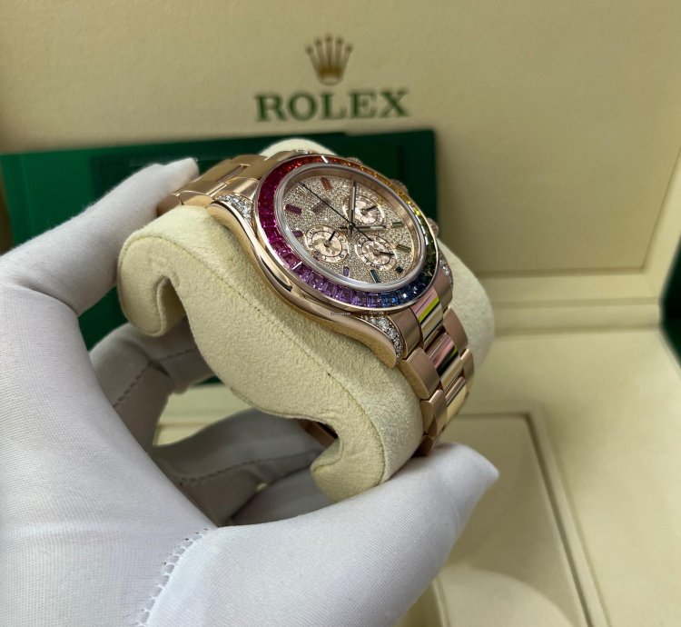 Rolex Daytona Cosmograph Everose Daytona Factory Diamond Rainbow Edition