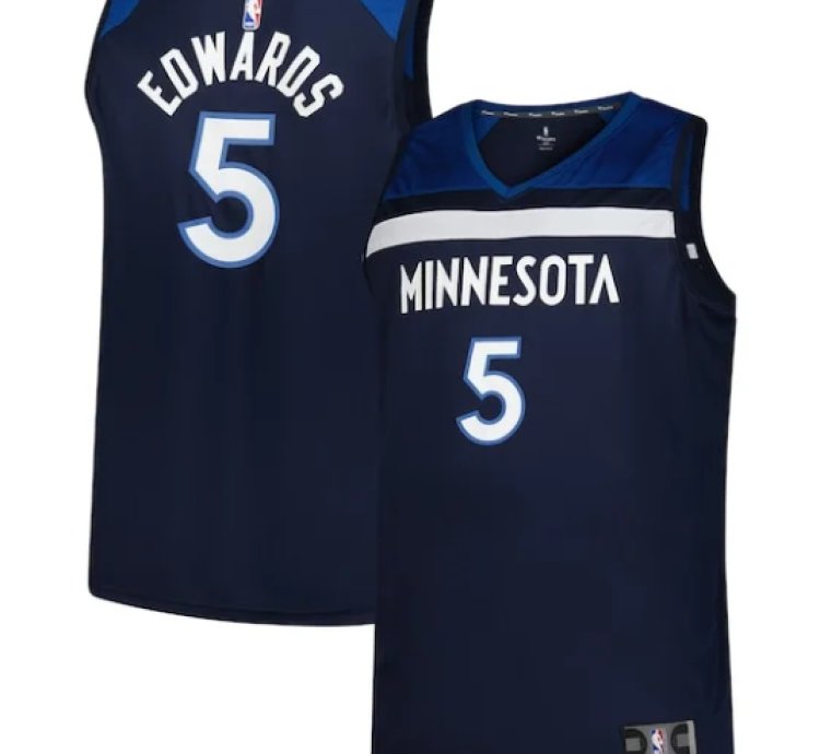 Anthony Edwards Minnesota Timberwolves Big Tall Fast Break Jersey - Icon Edition - Navy