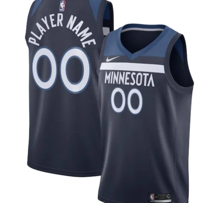 Minnesota Timberwolves Nike Swingman Custom Jersey Navy - Icon Edition