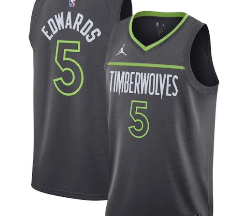 Anthony Edwards Minnesota Timberwolves Jordan Brand Unisex Swingman Jersey - Statement Edition - Charcoal