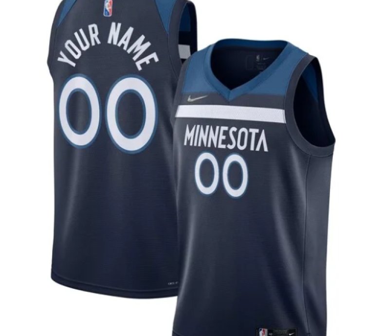 Minnesota Timberwolves Nike 202122 Diamond Swingman Custom Jersey - Icon Edition - Navy