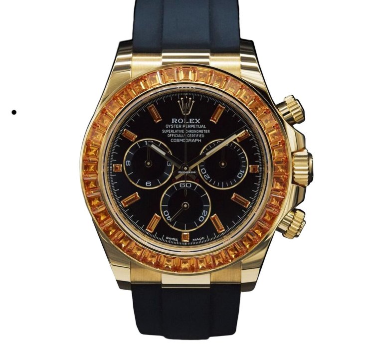 Rolex Daytona Orange Sapphire 18k Yellow Gold 116588saco - Ats-w008156