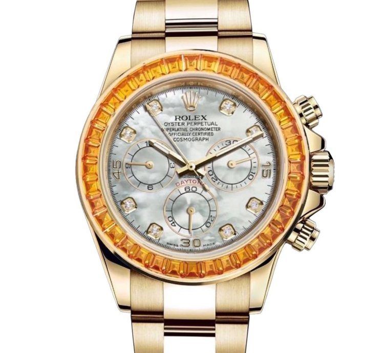 Rolex Daytona Orange Sapphire Mop 18k Yellow Gold 116578saco - Ats-w008218