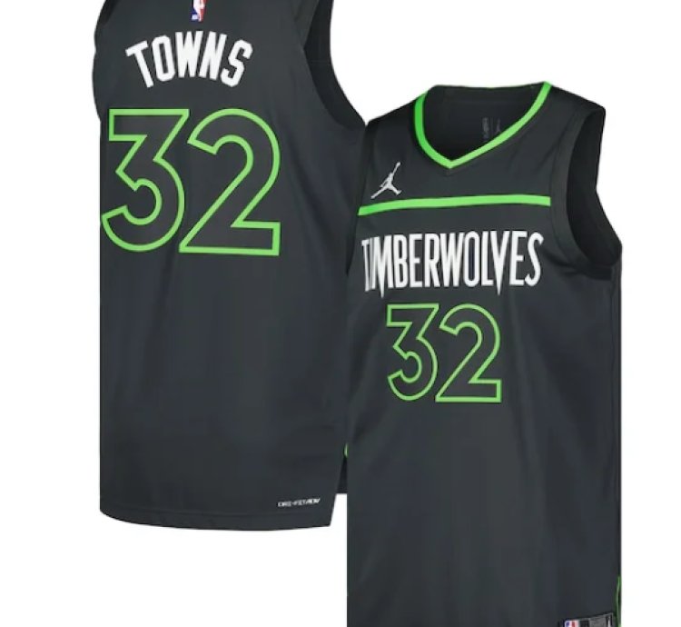 Karl-anthony Towns Minnesota Timberwolves Jordan Brand Authentic Player Jersey - Statement Edition - Anthracite