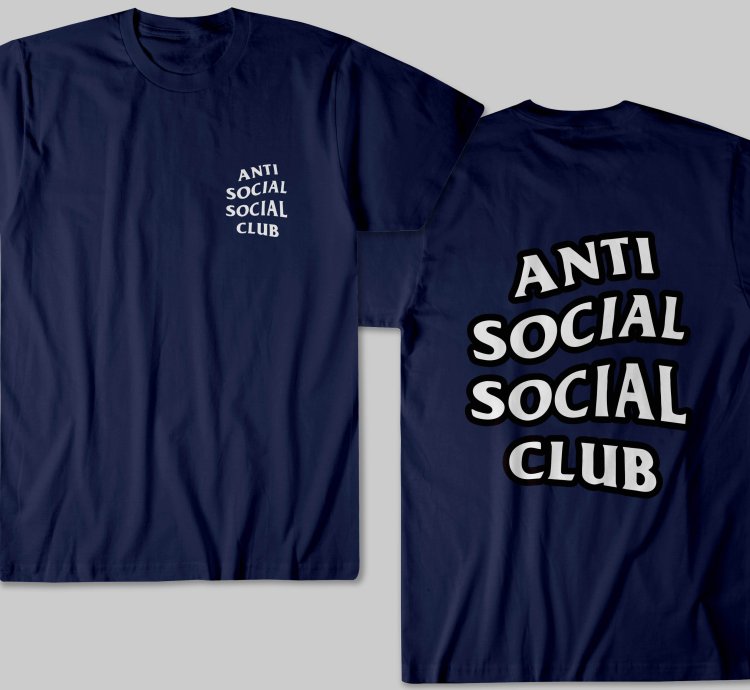 Anti Social Social Club Classic Logo Navy T Shirt