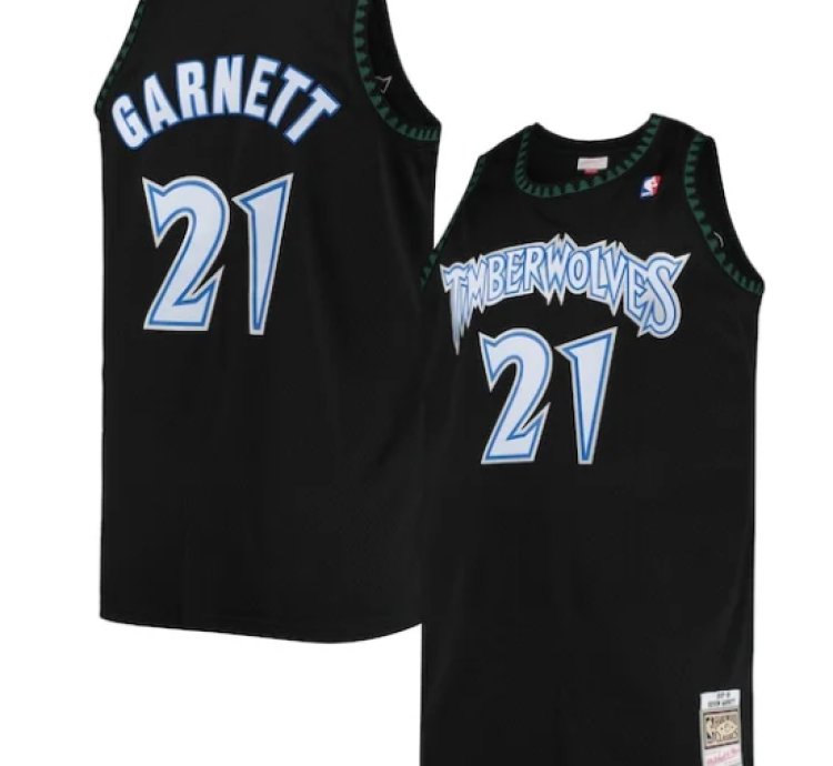 Kevin Garnett Minnesota Timberwolves 199798 Big Tall Hardwood Classics Swingman Jersey - Black