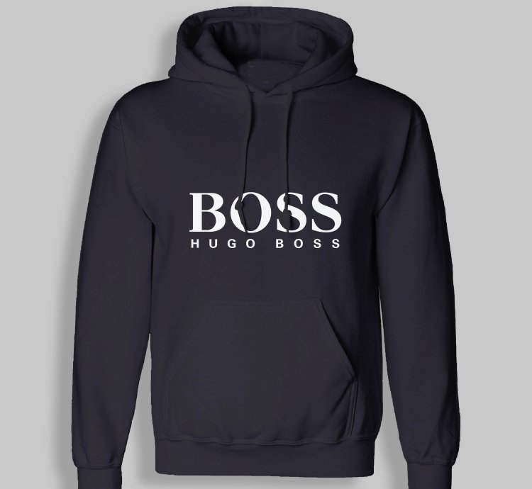 Hugo Boss Logo Unisex Black Hoodie - Size Usa