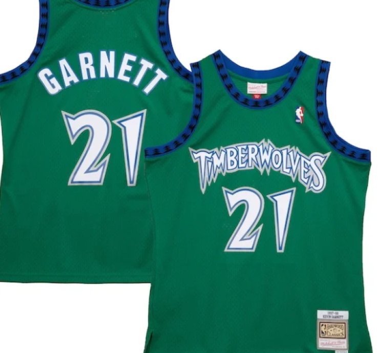 Kevin Garnett Minnesota Timberwolves 199798 Hardwood Classics Reload 20 Swingman Jersey - Green