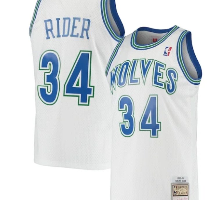 Isaiah Rider Minnesota Timberwolves 199596 Hardwood Classics Swingman Jersey - White