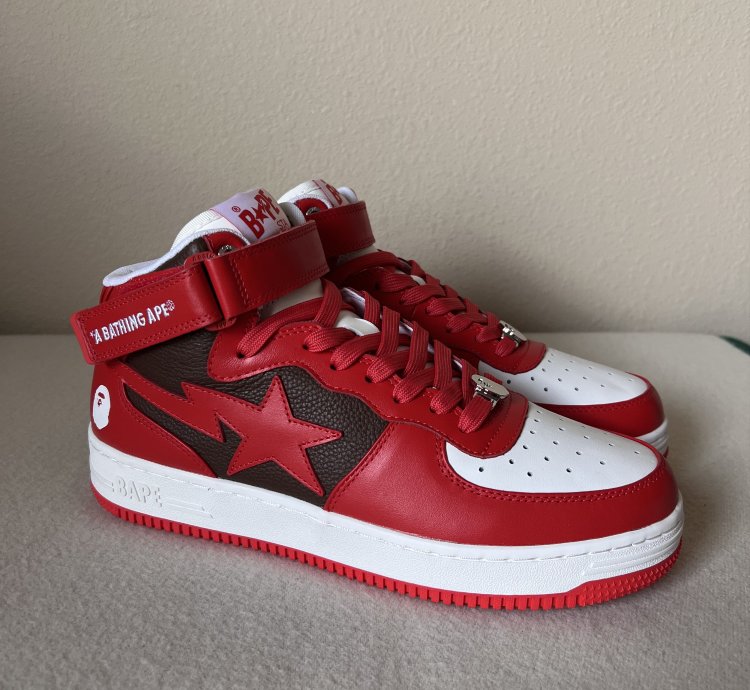Bape Bapesta Mid M1 In Red
