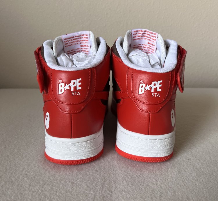 Bape Bapesta Mid M1 In Red