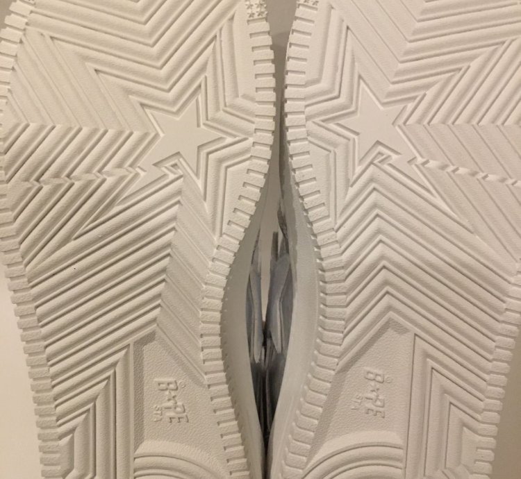 Bape Bapesta Og Gray Patent Leather Low Top Sneaker