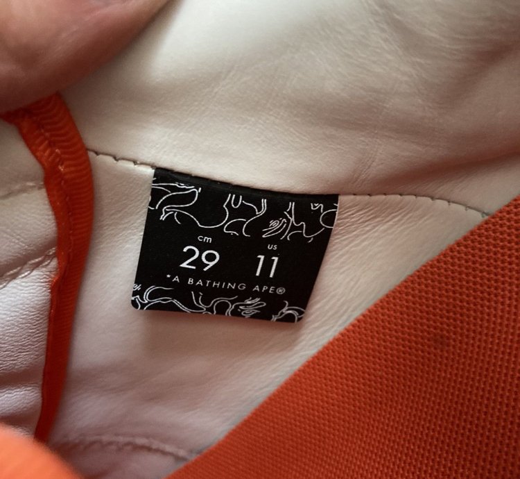 Bape Bapesta Patent Leather Orange White