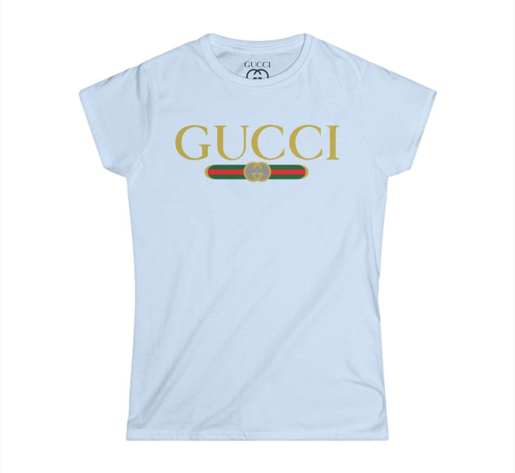 Gucci Gg Logo Women Light Blue T-shirt - Size Usa
