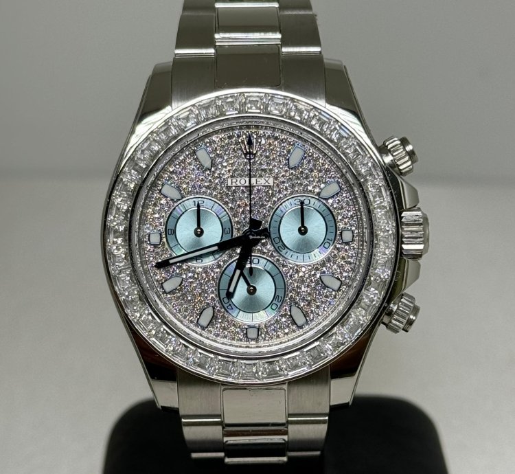 Rolex Daytona Platin 116576tbr Pave Like New