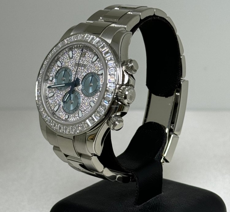 Rolex Daytona Platin 116576tbr Pave Like New