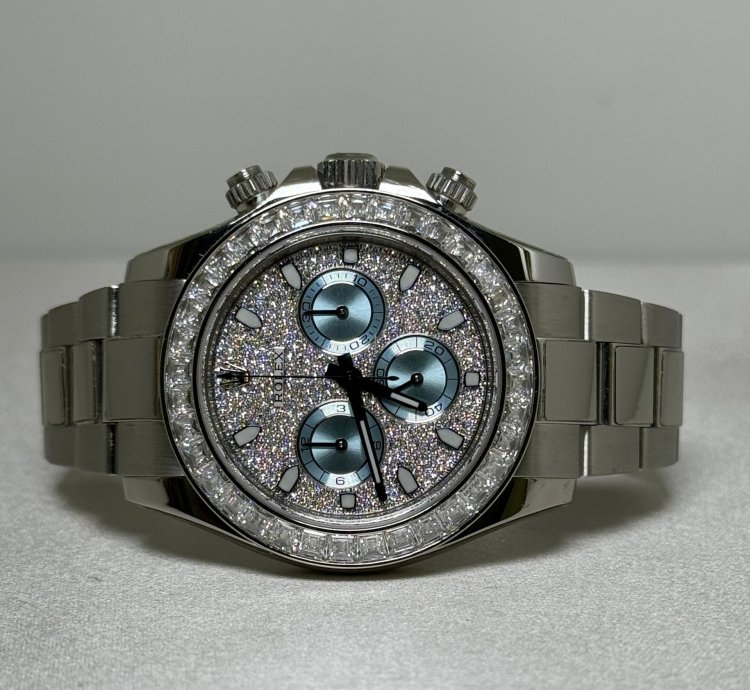 Rolex Daytona Platin 116576tbr Pave Like New