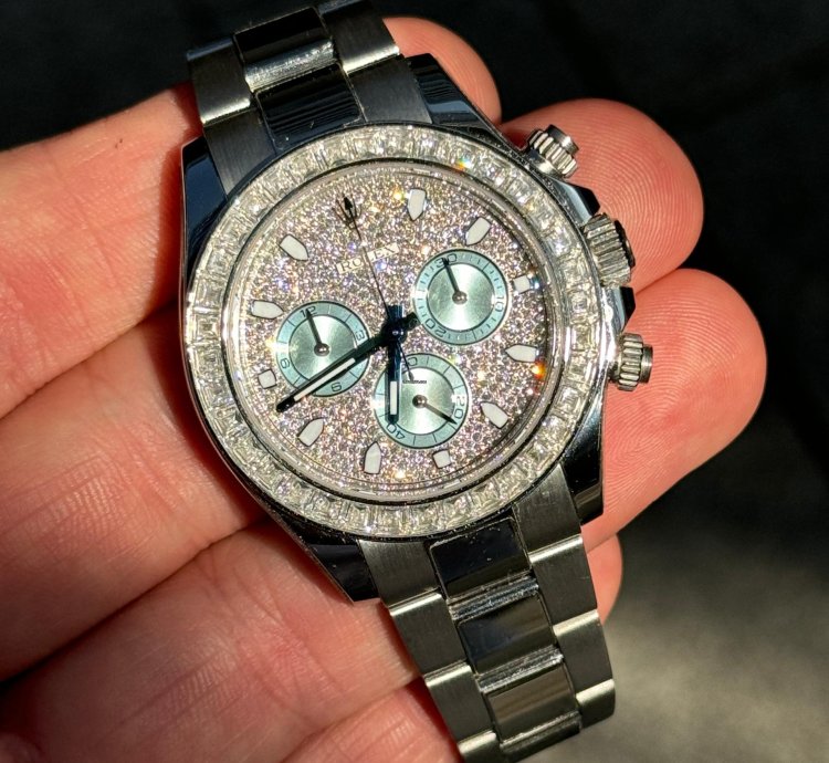 Rolex Daytona Platin 116576tbr Pave Like New