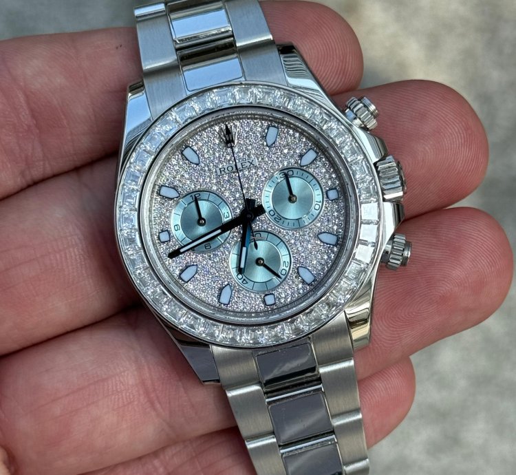 Rolex Daytona Platin 116576tbr Pave Like New
