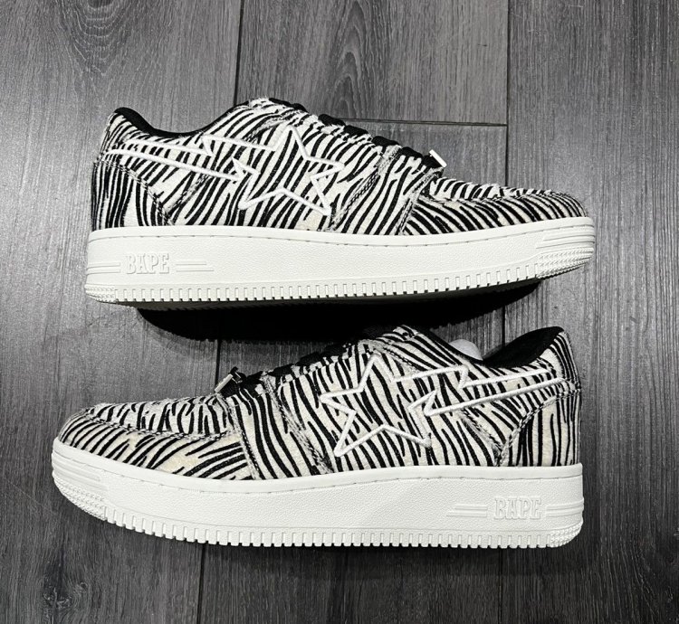 Bape Bapesta Zebra Print Sneaker Sz 9